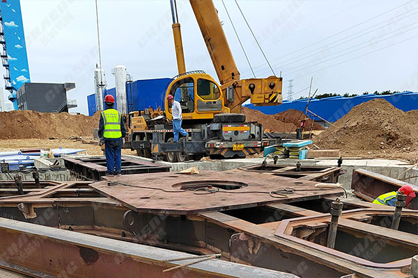 湖北年產60萬噸鋼渣線項目安裝現場 湖北年產60萬噸鋼渣線項目安裝現場